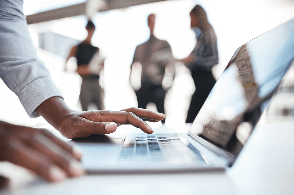 digital transformation discussion taking place in an office