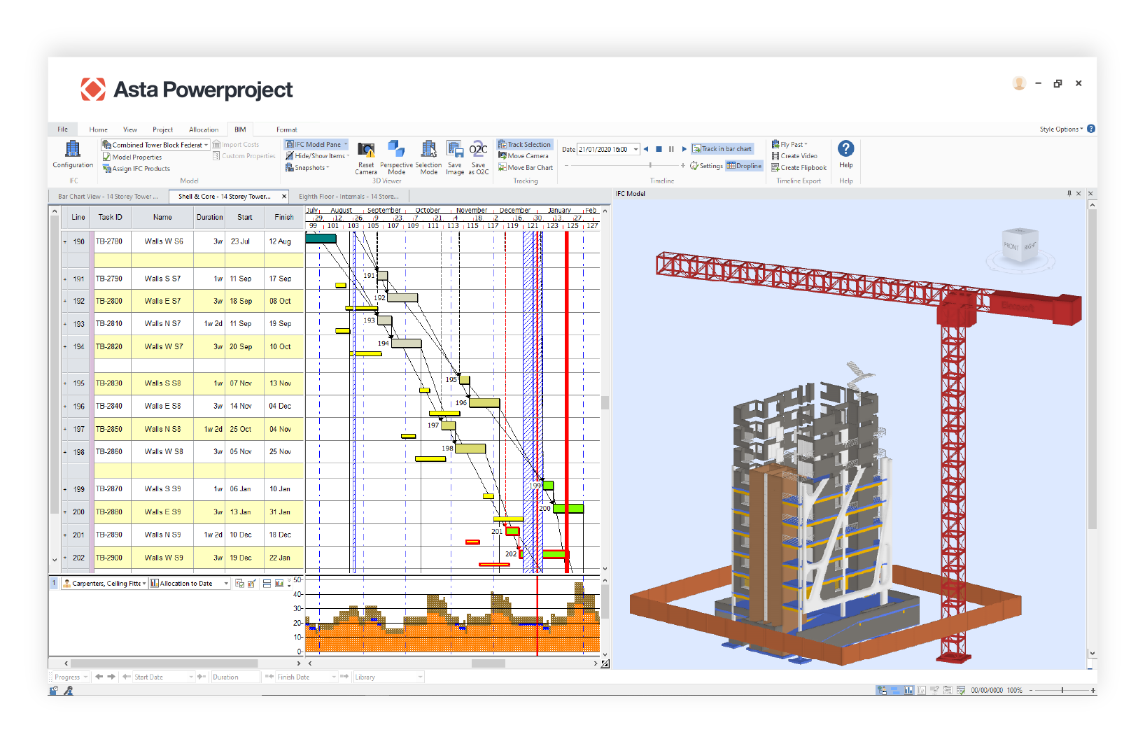 Asta Powerproject 4D Overview Screenshot